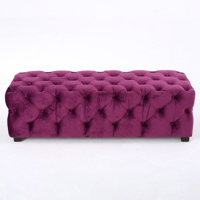NicBex Modern 50.75" Bedroom Bench Velvet Accent Stools with Cushioned Top for Bedroom and Entryway