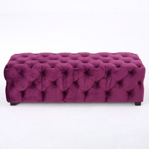 NicBex Modern 50.75" Bedroom Bench Velvet Accent Stools with Cushioned Top for Bedroom and Entryway - 1 of 4