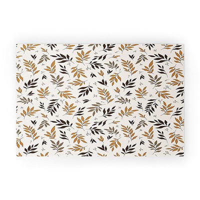 The Optimist Leaves of Change Pattern Small Looped Vinyl Welcome Mat - Society6