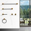 Rbied 6-Piece Thicken Space Aluminum Bathroom Hardware Set (Towel Bar/Towel Ring/Paper Holder/Hook) - 3 of 4