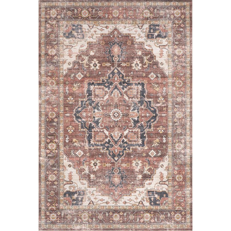 nuLOOM Emmy Faded Persian Machine Washable Area Rug, 1 of 10