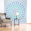 HomeRoots 92" X 84" Blue Green And White Mandala Cotton Hanging Tapestry - 2 of 4