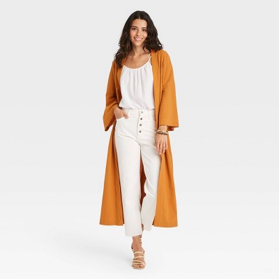 Women's Textured Solid Duster - Universal Thread™ Yellow One Size