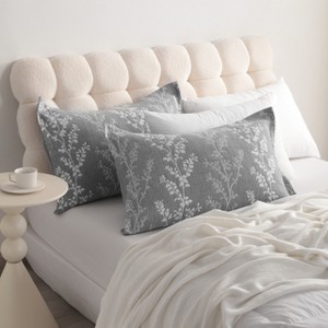 2 Pack Triple-Layer Cotton Pillow Shams, Breathable Thermal Yarn-Dyed Pillowcases - NTBAY - 1 of 4