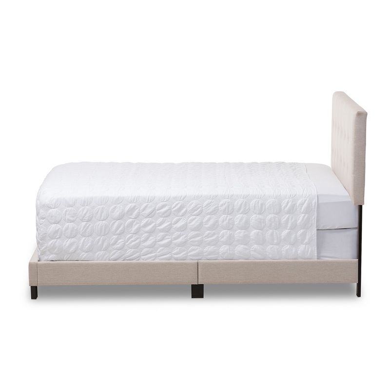 Full Brookfield Modern and Contemporary Fabric Upholstered Grid Tufting Bed - Baxton Studio, 3 of 8