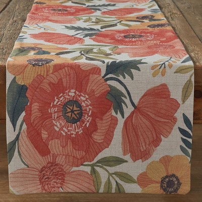 Split P Hibiscus Print Table Runner - 72"L - Orange