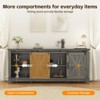 Modern TV Stand for TVs Up to 75'', Wooden Entertainment Center with Sliding Barn Doors, Media TV Console Table with Adjustable Shelf for Living Room - 4 of 4