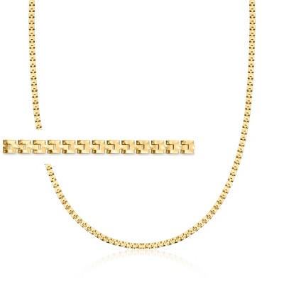 Pure Collection by Ross-Simons Italian 18kt Gold Vermeil Square-Link Necklace Size 16