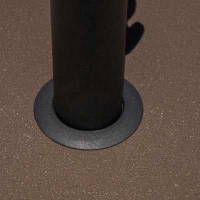 Brown Concrete and Iron Round Outdoor Umbrella Base