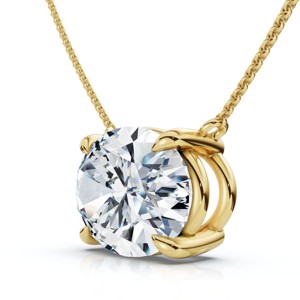 Pompeii3 Certified 4Ct Diamond Oval Solitaire Pendant 14k Gold 18" Womens Chain Lab Created - 1 of 2