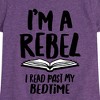 Girls' - Instant Message - Rebel Read Past BedtI'me Fitted Short Sleeve Graphic T-Shirt - 2 of 4