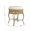 18.5" Villa III Upholstered Backless Metal Vanity Stool Beige - Hillsdale Furniture: Round Padded Seat, Makeup Bench - 3 of 4