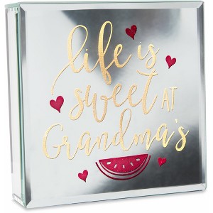 Pavilion Gift Company - Grandma - 6" Lit-Mirrored Plaque - Wall Sign Panels - 1 of 4