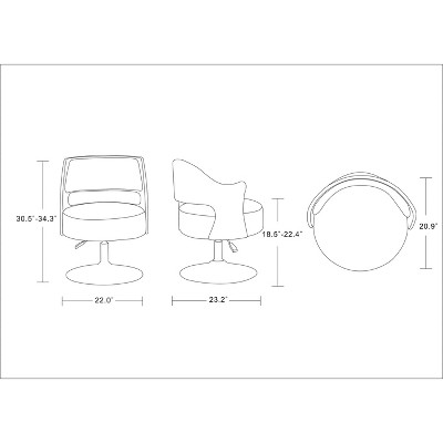 Salon Chic White Faux Leather Swivel Accent Chair with Metal Base