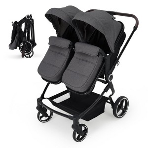 Double Stroller for Newborn and Toddler,Tandem Strollers with Lightweight Compact Fold, Adjustable Canopy,Parent Cup Holders,for Twins Infant Travel - 1 of 4
