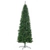 HOMCOM 7.5 FT Artificial Christmas Tree Holiday Decoration with Auto Open, Steel Base, Pine Needles, Pencil Shape - 4 of 4