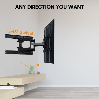 Black Full-Motion Outdoor TV Wall Mount for 40-75 Inch Screens