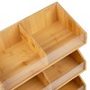 Mind Reader 6-Section Coffee Condiment Organizer, Utensil and Cup Holder, Office, Breakroom, Bamboo Brown - 4 of 4
