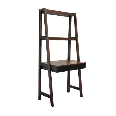 Brown Wooden Ladder Desk with Storage, Decorative Ladder Bookshelf and Display Shelf for Home or Office – Maison Boucle