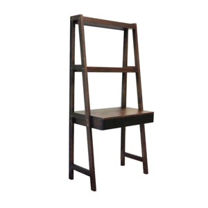 Brown Wooden Ladder Desk with Storage, Decorative Ladder Bookshelf and Display Shelf for Home or Office – Maison Boucle - 1 of 4