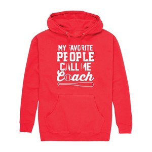 Men's - Instant Message - My Favorite People Call Me Coach Graphic Fleece Pullover Hoodie - 1 of 4