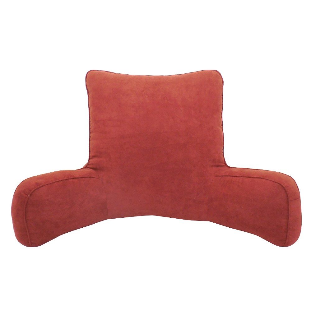 Royal Burgundy Suede Solid Color Oversized Bed Rest Lounger Burgundy Support Pillow - Elements By Arlee
