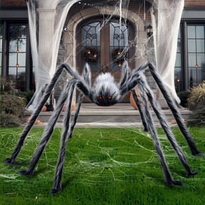 Joyfy 5 Ft Halloween Giant Spider Outdoor Decorations Scary Hairy Spider, Plush Spider for Yard Patio Lawn Garden Window Creepy Halloween Decor Props - 1 of 4