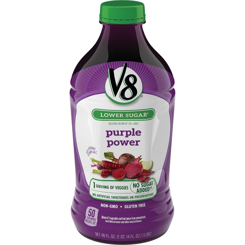 V8 Veggie Blend Purple Power Vegetable & Fruit Juice - 46 fl oz Bottle, 1 of 7