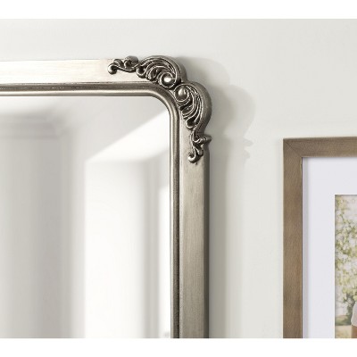 Ivette Silver and Gold Rectangular Wall Mirror with Garland Detail