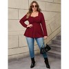 Women's Plus Size Tops Crew Neck T Shirts Swing Flowy Blouse Loose Fit Tee Tunic Casual Blouse - 2 of 4