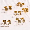 EVRY JEWELS WATERPROOF Gold or Silver Plated Stainless Steel Crystal Initial Stud Earrings - 2 of 3