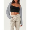 MISSKY Shurgs for Women Bolero Long Batwing Sleeve Sweaters Open Front Casual Knitted Sweaters - 2 of 4