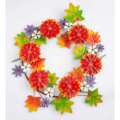 Fall Chrysanthemums Metal Wreath