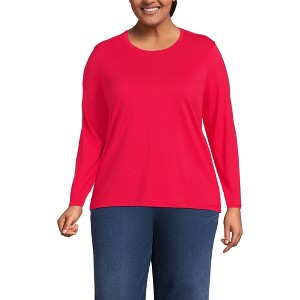Lands' End Women's Relaxed Supima Cotton Long Sleeve Crew Neck T-Shirt - 1 of 4
