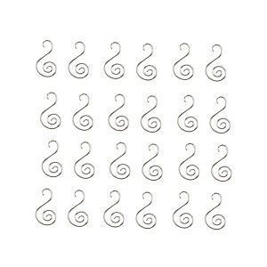 Old World Christmas Blown Glass Christmas Ornament, Silver S Hooks Ornament Hangers, 24 Pack - 1 of 2