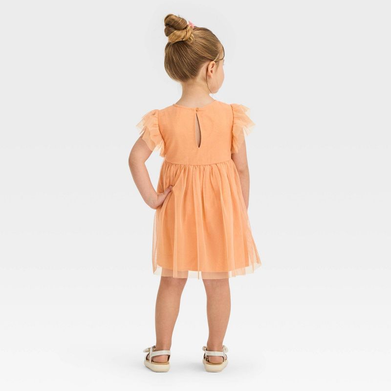 Toddler Girls' Tulle Dress - Cat & Jack™ Peach, 3 of 7