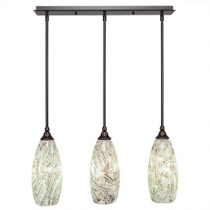 Toltec Lighting Any 3 - Light Chandelier in  Dark Granite with 5.5" Natural Fusion Shade - 1 of 1