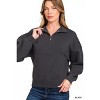 I am a Fashion Junky Zenana Fleece High Neck Half Zip Sweatshirt - 2 of 3