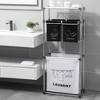 NAYSAYE 3 Tier Laundry Hamper with 4 Removable Bags and Hooks Heavy Duty Organizer for Sorting Clothes Light and Dark Laundry, White and Black - 4 of 4