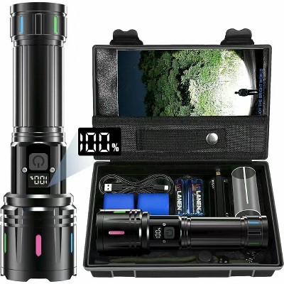 MaseiKar Flashlights High Lumens Rechargeable, 2000 Lumens XHM90.2 Super Bright Flash Light LCD Digital Display LED Flashlight, Handheld High Powered