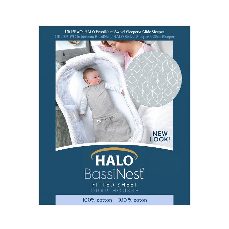 HALO Innovations Bassinest 100% Cotton Fitted Sheet, 3 of 4