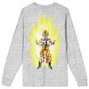 Dragon Ball Z Super Saiyan Goku Crew Neck Long Sleeve Athletic Heather Adult Tee - 4 of 4