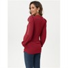 Clearlove Women’s Maternity Puff Sleeve Top Long Sleeve Round Neck Stretchy Ruched Side Pregnancy Shirt - 4 of 4
