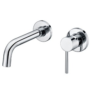 Sumerain Wall Mount Bathroom Faucets,Single Handle with Rough-in Valve in Modern Chrome ,1/2 NPT - 1 of 3