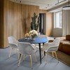 LeisureMod Markley Faux Leather Dining Chair with Arms and Gold Metal Legs - 3 of 4