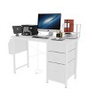Chery Life 47.3"Office Desk With Power Outlet,3 Drawers,Side Pocket, Study Desk, For Home Desk, Company Computer Desk - 4 of 4