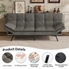 Dyonery 71" Convertible Futon Sofa Bed,Modern Linen Futon Couch with Detachable Cushion,Adjustable Backrest & Armrest - 3 of 4