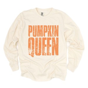 Simply Sage Market Pumpkin Queen Distressed Garment Dyed Long Sleeve - 1 of 4