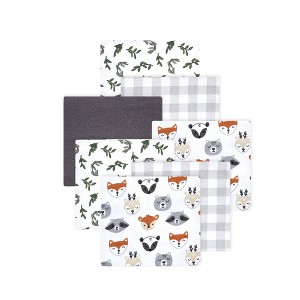 Little Treasure Hudson Baby Cotton Poly Flannel Receiving Blankets 7Pk Multipack - 1 of 2
