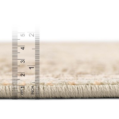 Light Green and Beige Synthetic 9' x 12' Rectangular Area Rug